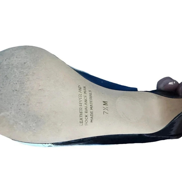 Women's White & Black Slip On Pointed Toe High Heel Size 7.5M vintage - Picture 5 of 5